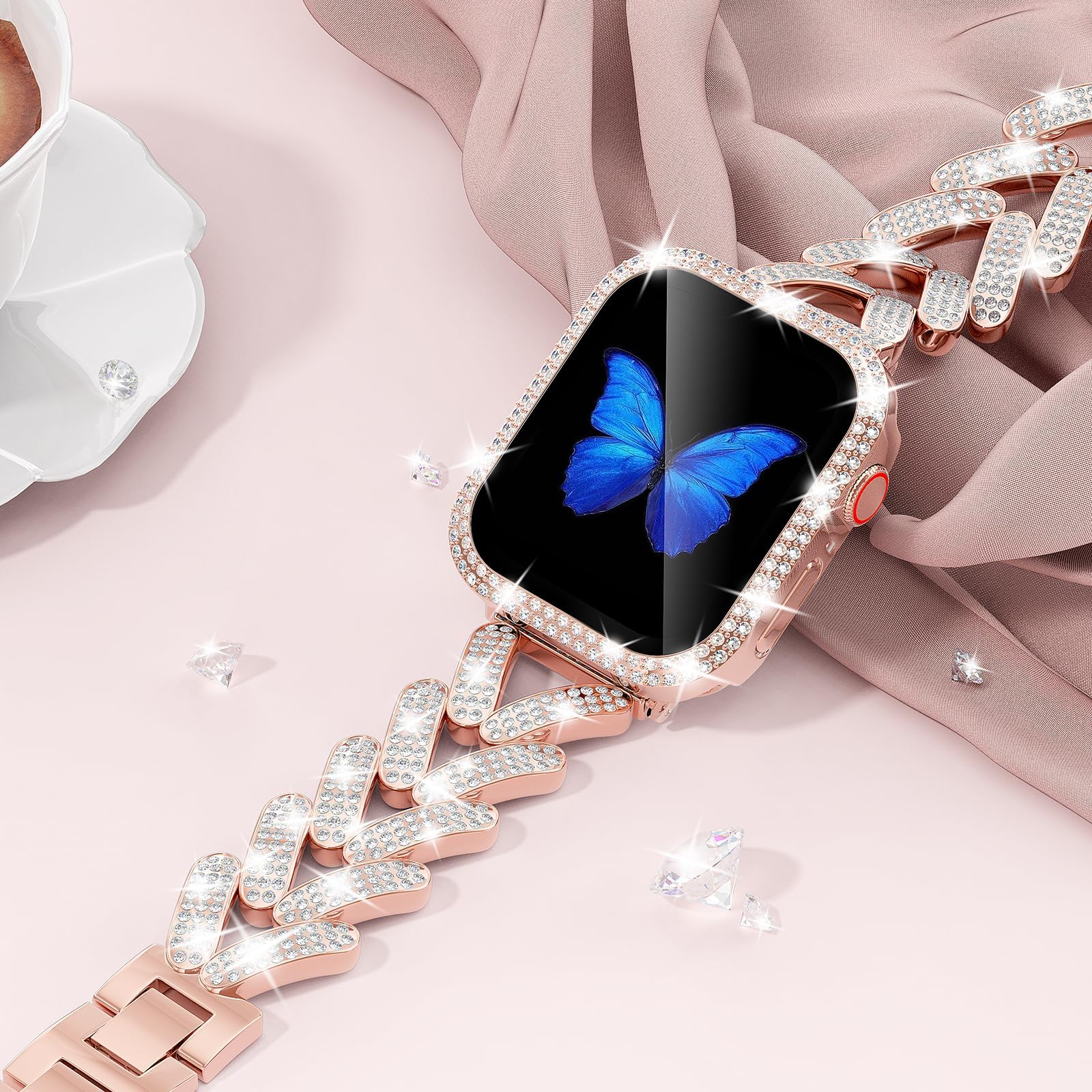 Bling Band for Apple Watch Str - đánh giá và giá Smartwatch Slim Watches For Men