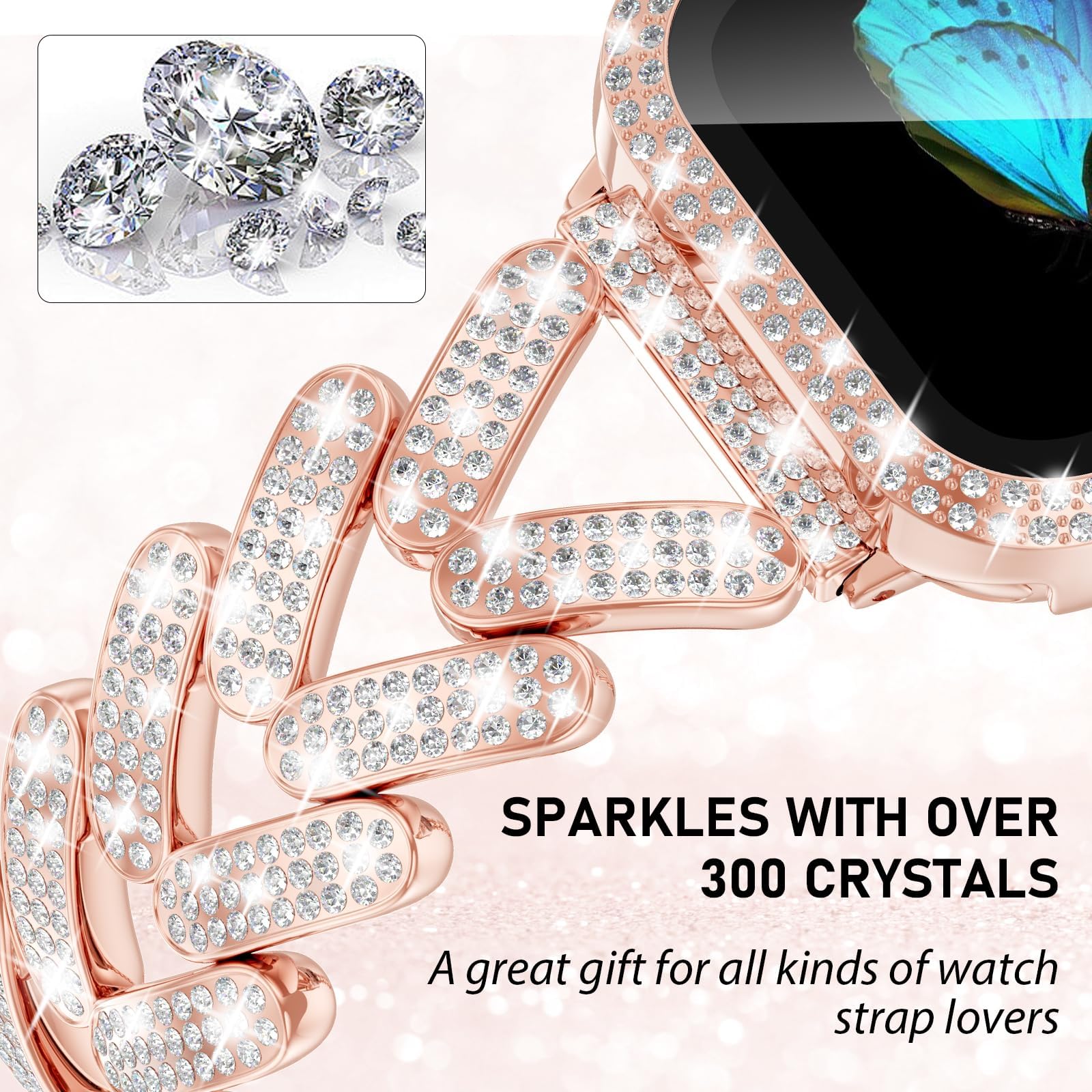 Bling Band for Apple Watch Str - đánh giá và giá Smartwatch Slim Watches For Men