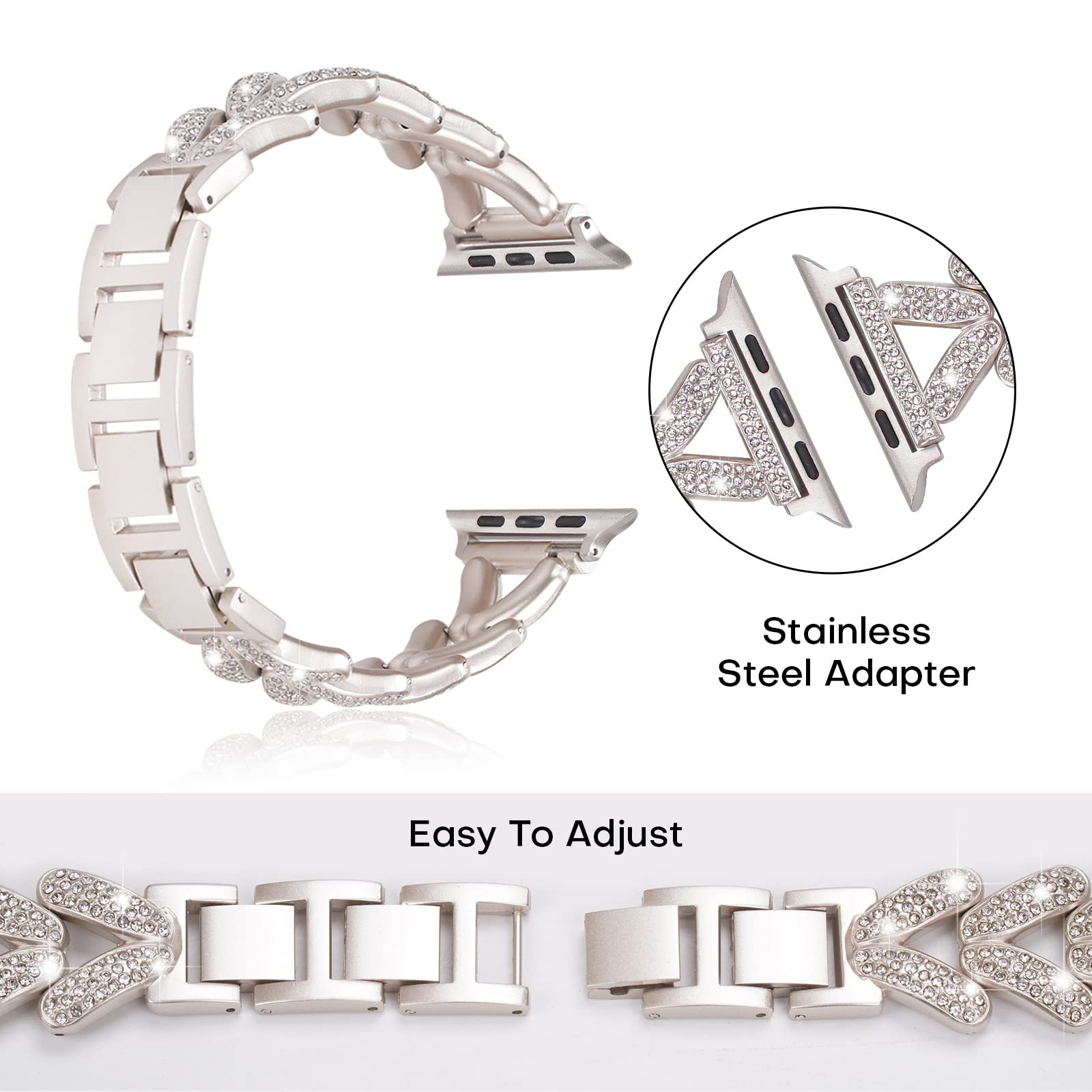 Bling Band for Apple Watch Str - đánh giá và giá Smartwatch Slim Watches For Men