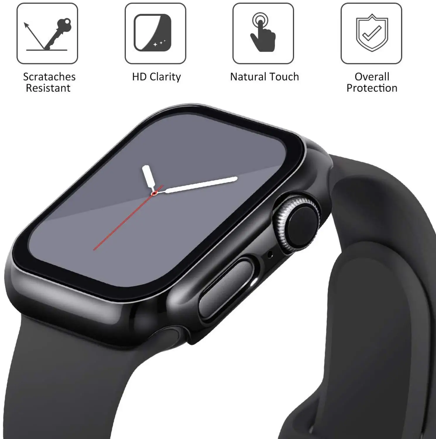 3PCS Tempered Glass+cover For  - đánh giá và giá Smartwatch Iphone Watches For Women