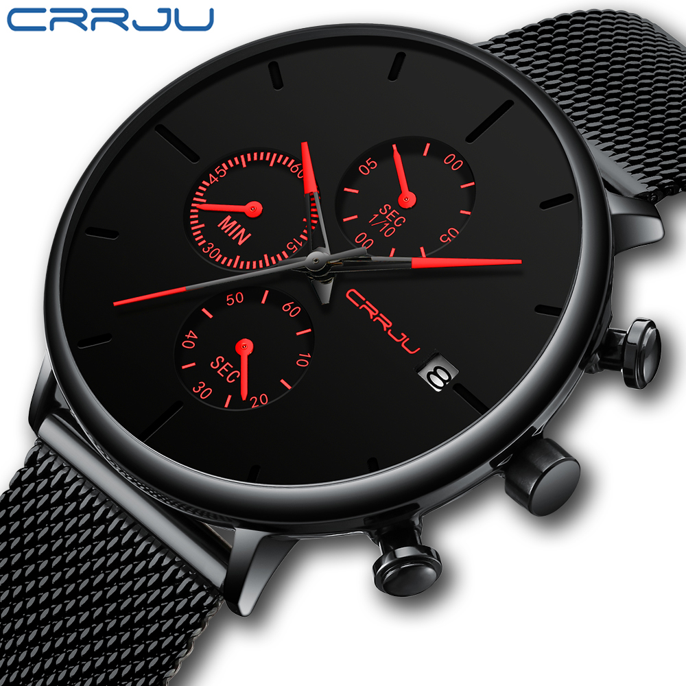 CRRJU Nam Đồng Hồ Thể Thao Cao - đánh giá và giá Mesh Stainless Strap