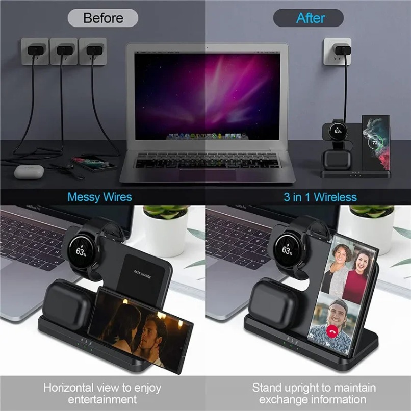 3 in 1 Fast Wireless Charger S - đánh giá và giá Watches Smartwatch Samsung